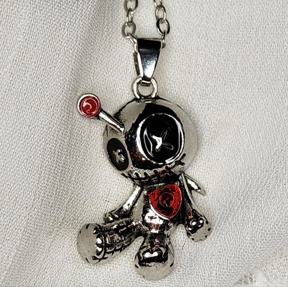 Voodoo Doll Necklace & Earings Set